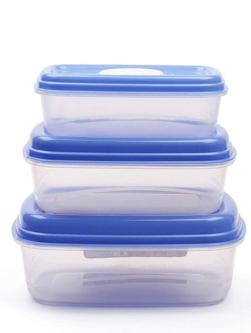 princeware fresh vent rectangular blue storage container - set of 3 - 11594019 - Very Small Image - 1