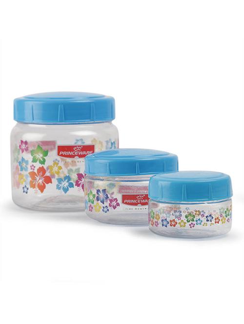 princeware julia blue jar - set of 3 - 11594085 - Very Small Image - 1