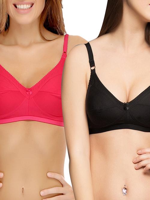 set of 2 multi colored cotton regular bra - 11596570 - Very Small Image - 1