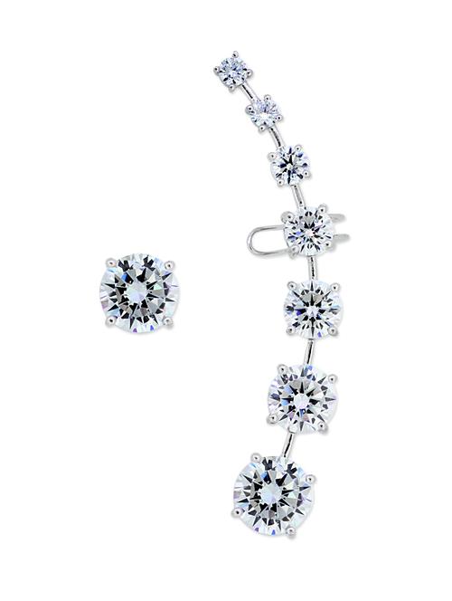 white silver cuff earrings - 11596906 - Very Small Image - 1