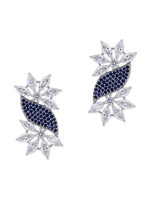 blue silver studs earrings - 11596922 - Very Small Image - 1