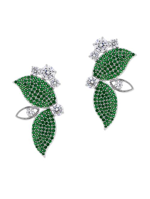 green silver drop earrings - 11596923 - Very Small Image - 1