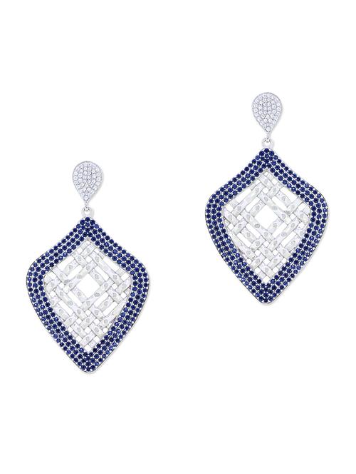 blue silver drop earring - 11596938 - Very Small Image - 1