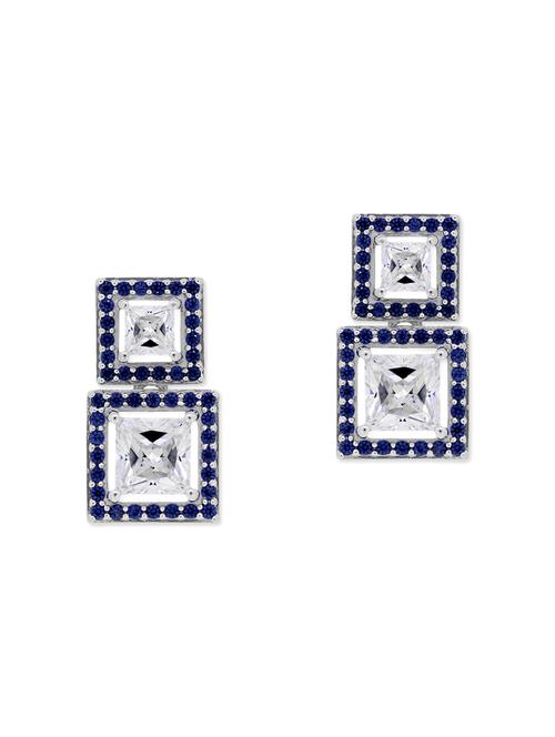 blue silver drop earrings - 11597001 - Very Small Image - 1
