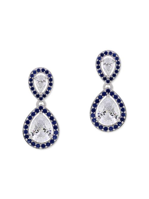 blue silver drop earrings - 11597002 - Very Small Image - 1