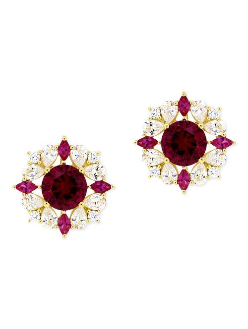 red golden studs earrings - 11597034 - Very Small Image - 1