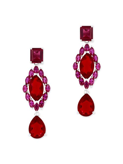 red silver drop earrings - 11597039 - Very Small Image - 1