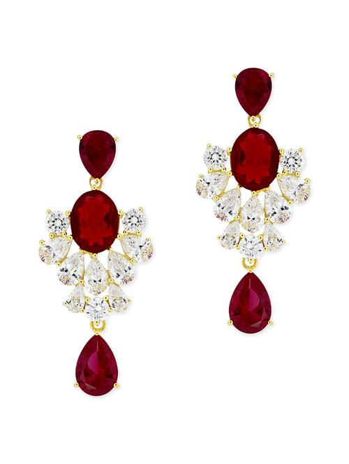 red golden drop earrings - 11597042 - Very Small Image - 1