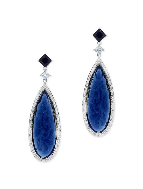 blue silver drop earrings - 11597044 - Very Small Image - 1