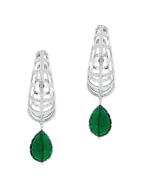 green silver hoop earrings - 11597049 - Very Small Image - 1