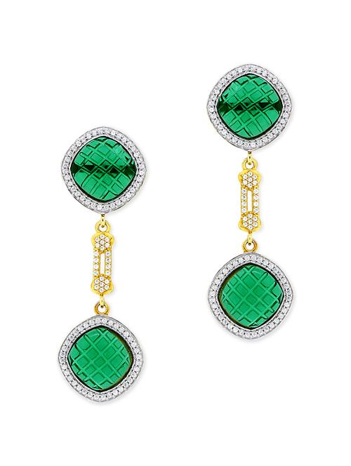 green silver drop earrings - 11597052 - Very Small Image - 1