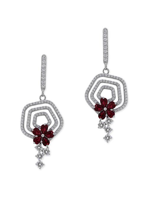 red silver drop earrings - 11597057 - Very Small Image - 1