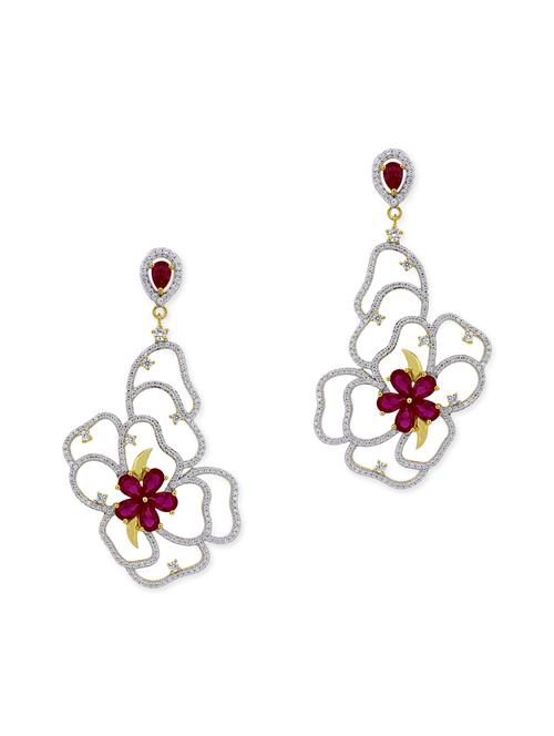 red silver drop earrings - 11597063 - Very Small Image - 1