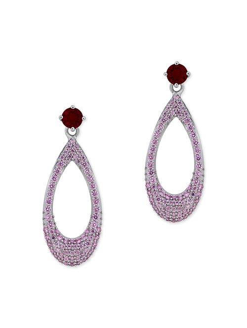 pink silver drop earrings - 11597073 - Very Small Image - 1