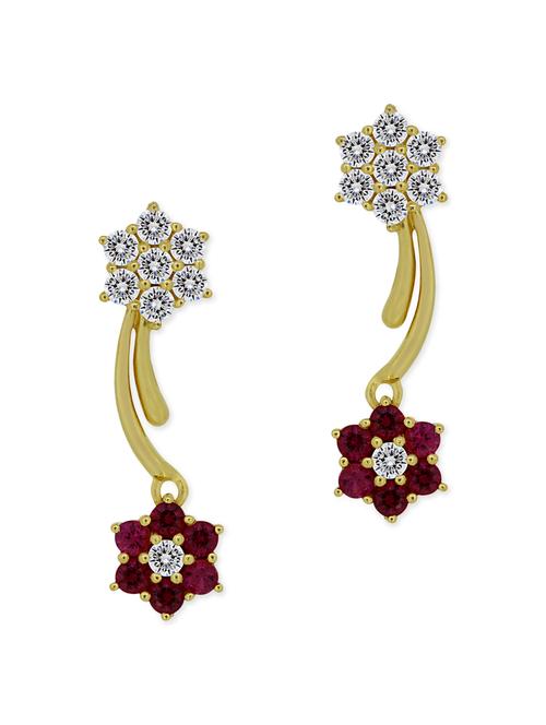 red silver drop earrings - 11597078 - Very Small Image - 1