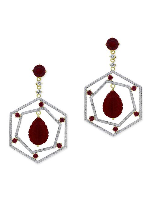 red silver drop earrings - 11597091 - Very Small Image - 1