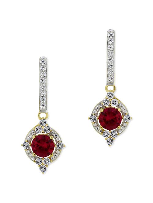 red silver drop earrings - 11597099 - Very Small Image - 1