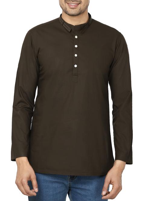 brown cotton kurta - 11599187 - Very Small Image - 1