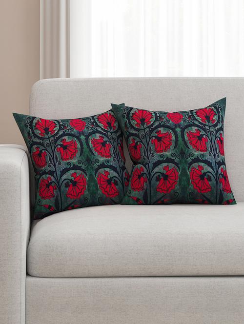grey cotton printed cushion cover (set of 2) - 11600600 - Very Small Image - 1