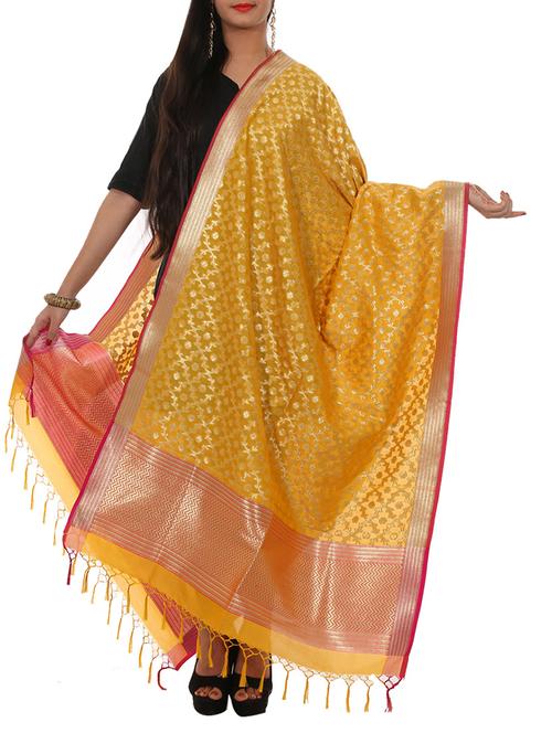 yellow silk dupatta - 11600888 - Very Small Image - 1