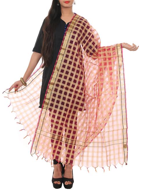 pink cotton dupatta - 11600906 - Very Small Image - 1