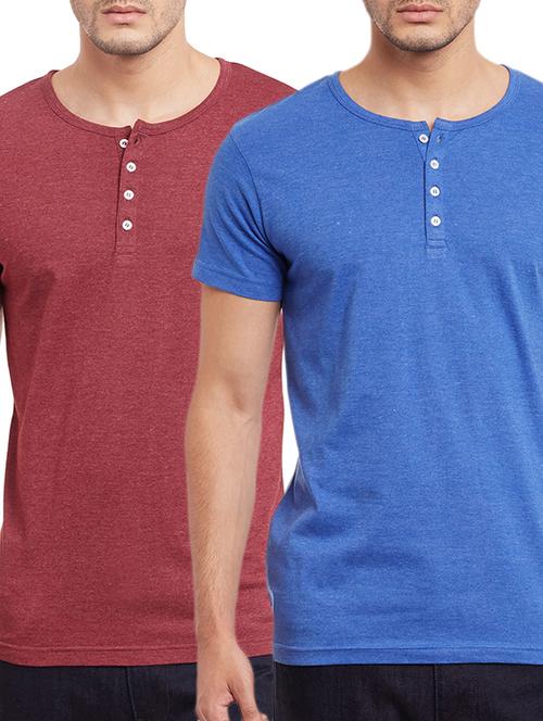 maroon and cobalt blue t-shirt set - 11601748 - Very Small Image - 1