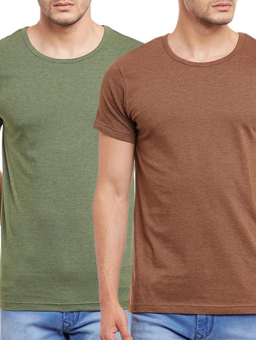 olive and brown t-shirt set - 11601759 - Very Small Image - 1