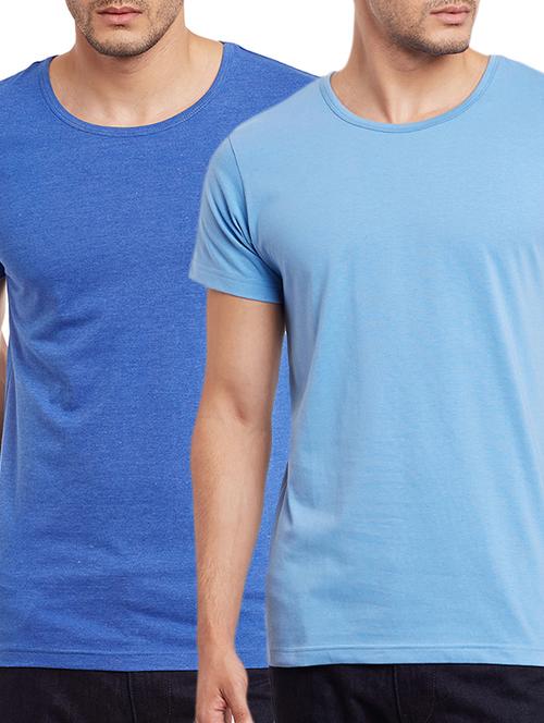 cobalt blue and sky blue t-shirt set - 11601760 - Very Small Image - 1