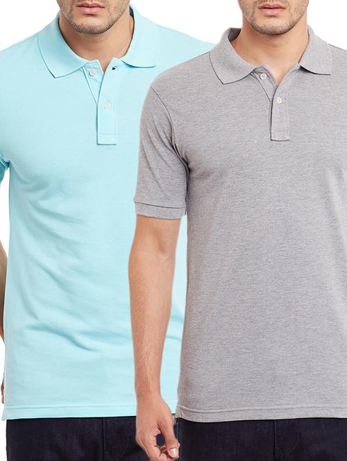 light grey and sky blue t-shirt set - 11601764 - Very Small Image - 1