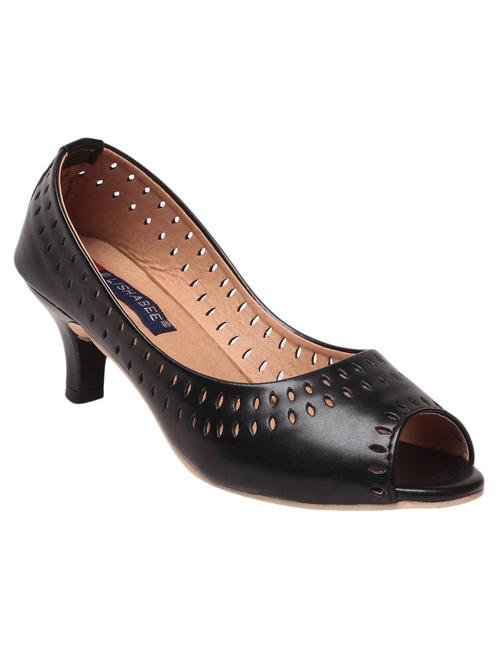 black faux leather cutwork sandal - 11605137 - Very Small Image - 1