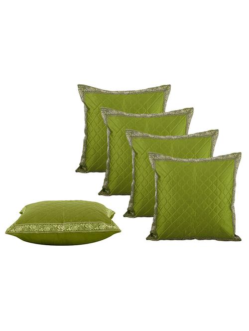 set of 5 ethnic checks quilted cushion cover - 11605429 - Very Small Image - 1