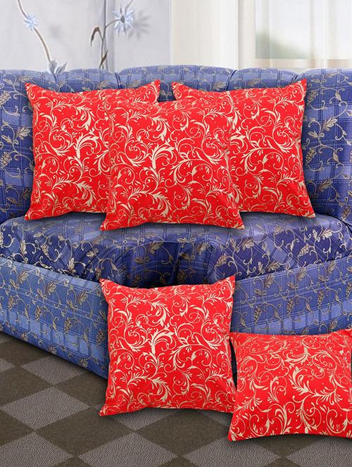 set of 5 cotton gold printed cushion cover - 11605471 - Very Small Image - 1
