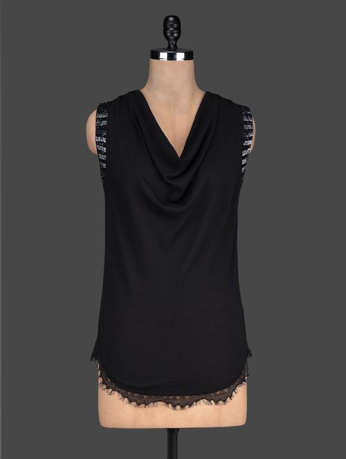 solid black cowl neck top - 1160576 - Very Small Image - 1
