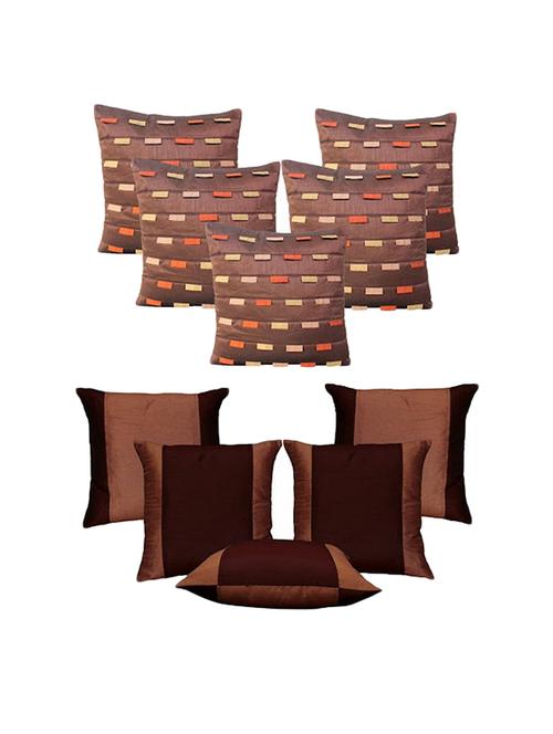 set of 10 brown loopy cushion cover - 11607899 - Very Small Image - 1