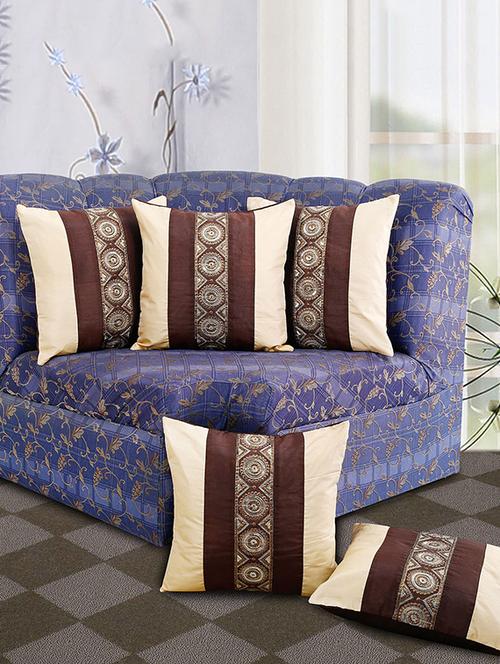 set of 5 ethnic circular cushion cover - 11607928 - Very Small Image - 1