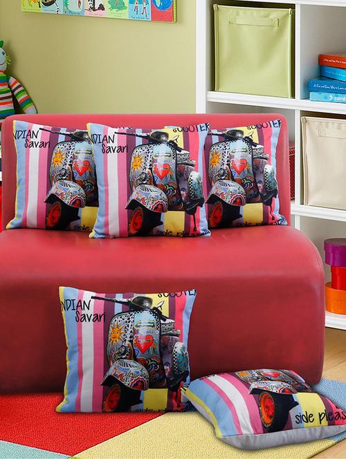 set of 5 fun club indian savari cushion cover - 11607975 - Very Small Image - 1