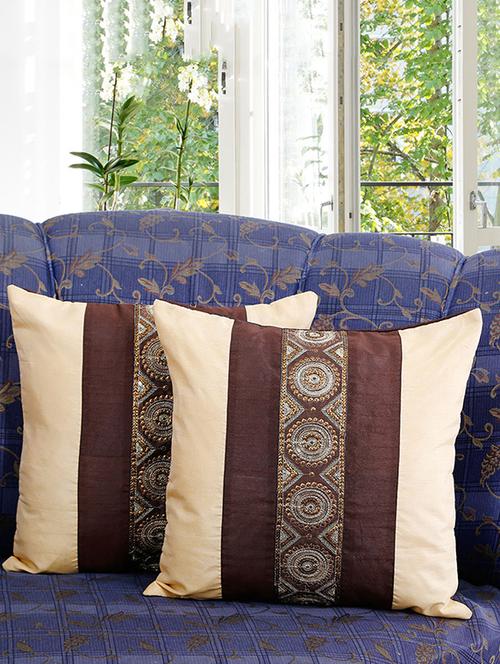 set of 2 ethnic circular cushion cover - 11608152 - Very Small Image - 1