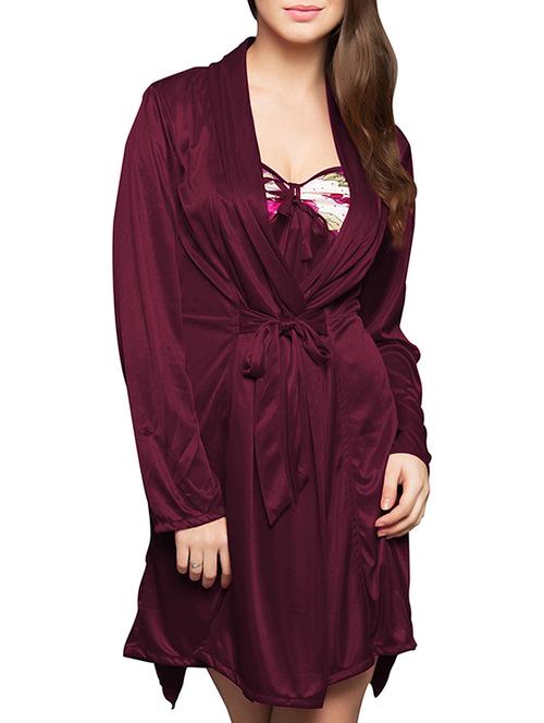 purple satin nightwear set - 11608268 - Very Small Image - 1