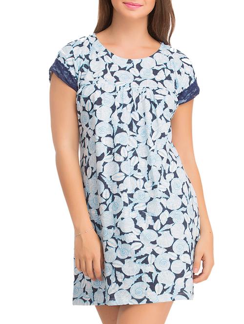 blue cotton sleepshirt - 11608303 - Very Small Image - 1