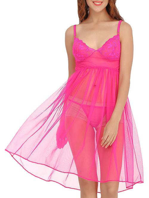 pink lace babydoll - 11608308 - Very Small Image - 1