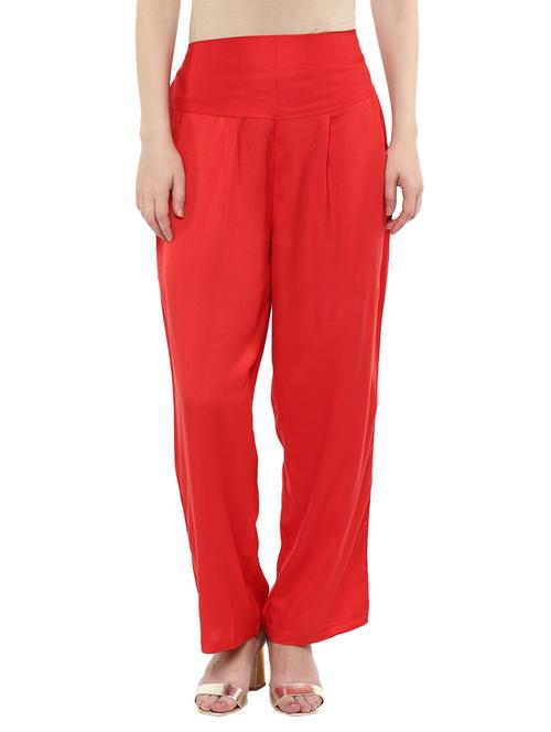 red viscose palazzos - 11609794 - Very Small Image - 1