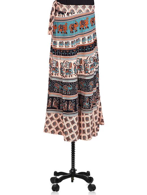 printed wrap around flared skirt - 1161038 - Very Small Image - 1