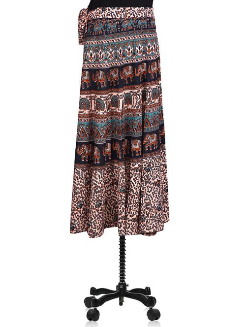 jaipuri printed long wrap skirt - 1161043 - Very Small Image - 1