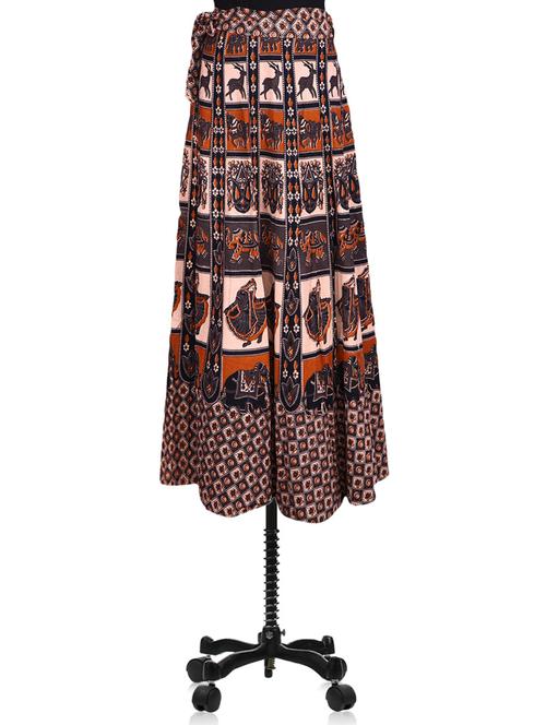 jaipuri printed long wrap skirt - 1161050 - Very Small Image - 1