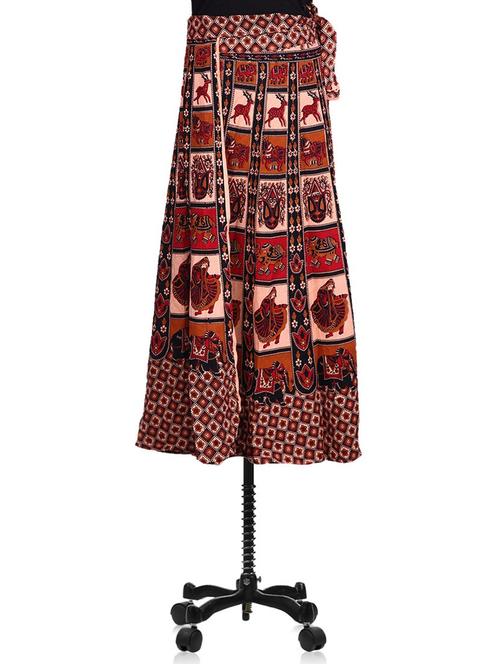 jaipuri printed long wrap skirt - 1161051 - Very Small Image - 1