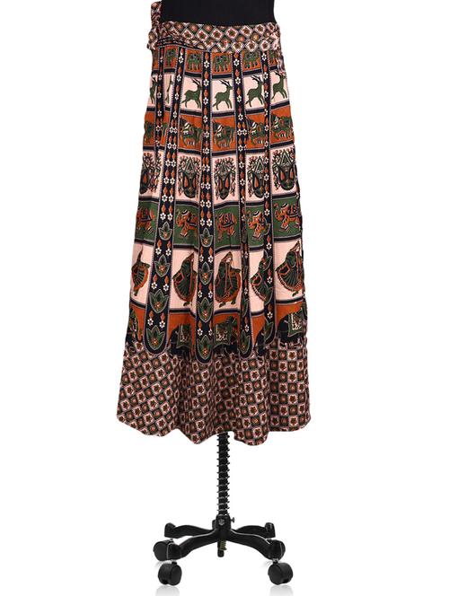 jaipuri printed long wrap skirt - 1161052 - Very Small Image - 1