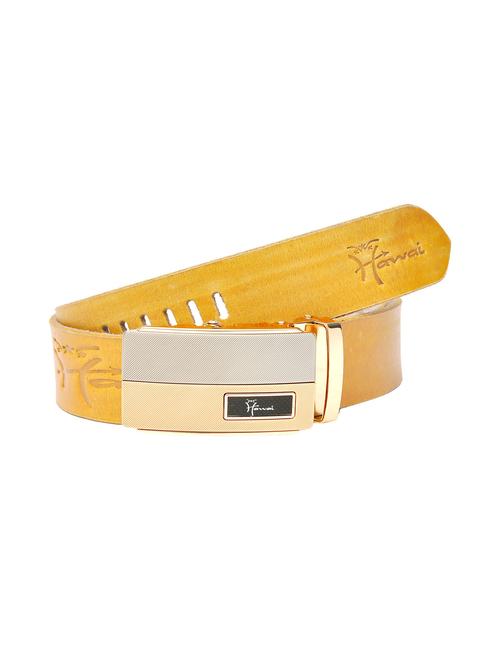 yellow color, leather belt - 11614318 - Very Small Image - 1