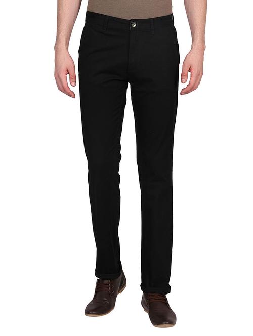 solid black cotton trousers - 11614706 - Very Small Image - 1