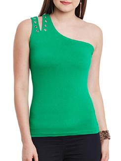 embellished single shoulder top - 11615650 - Very Small Image - 1