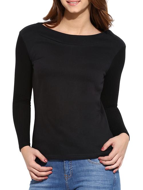 women's plain boat neck t-shirt - 11616187 - Very Small Image - 1